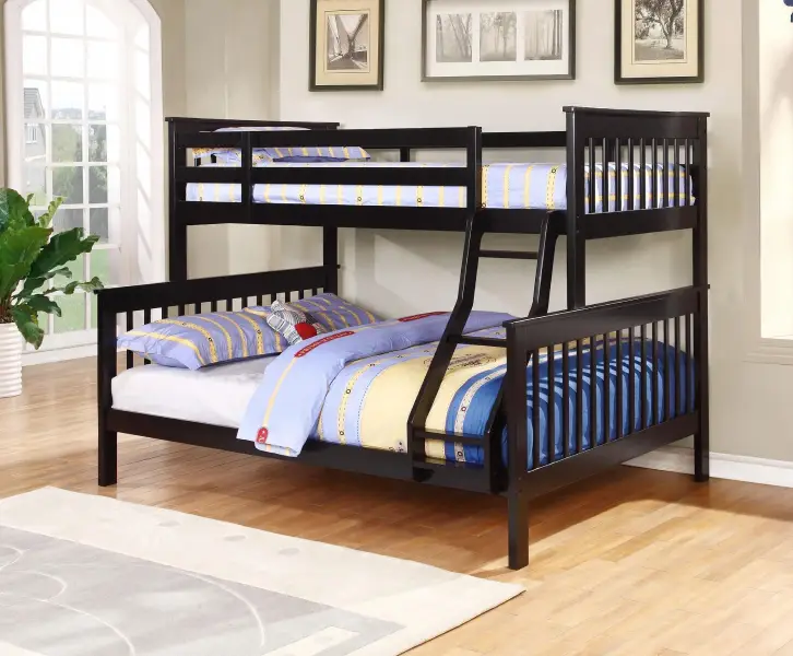 Dark wood bunk bed