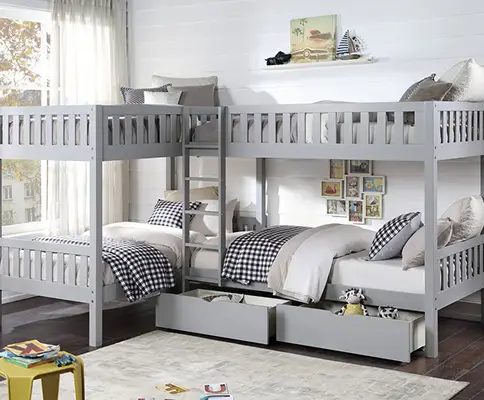 Neutral greys and whites bunk bed
