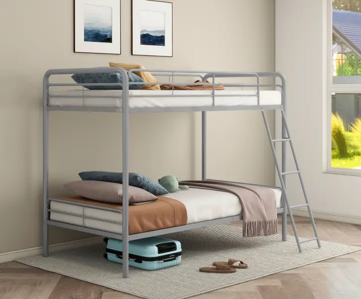Glossy silver bunk bed