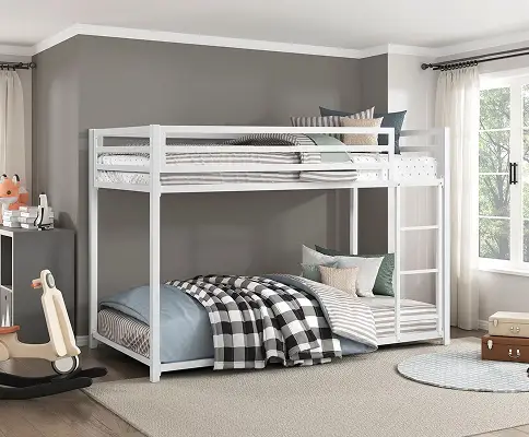 White bunk with dark walls