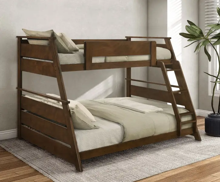 Contrast dark and white bunk bed