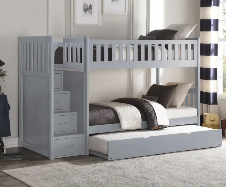 Bunk bed with built-in stairs