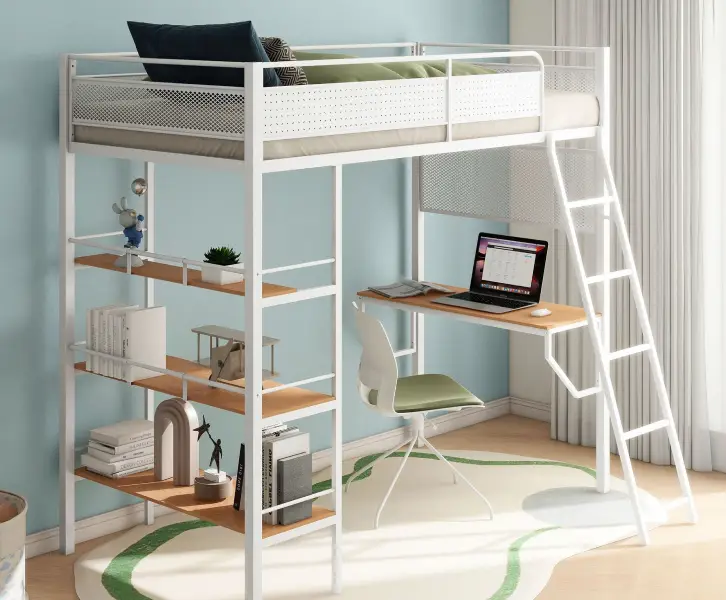 Bunk bed with workstation