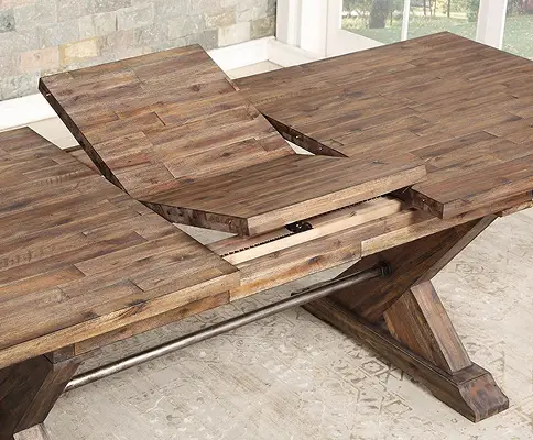 Butterfly leaf dining table mechanism