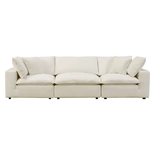 Cali Natural Performance Fabric Modular 120 inch Sofa
