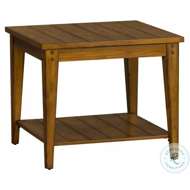 Lake House Oak Square Lamp Table