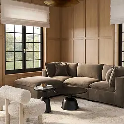 Cali Chocolate Brown Performance Velvet Modular Large Sectional