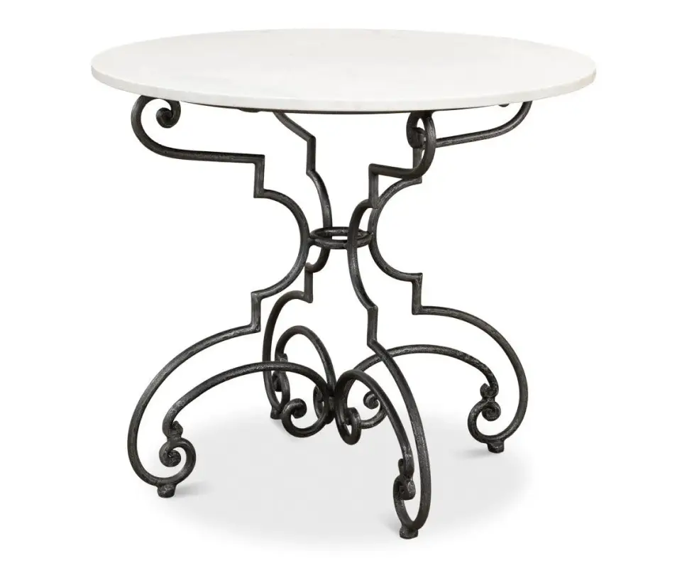 The French Ivory Iron and Marble Table