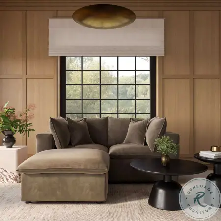 Cali Chocolate Brown Performance Velvet Modular Large Sectional