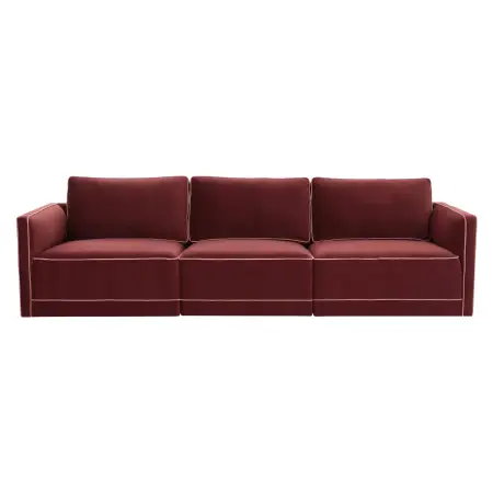 Willow Berry Red Velvet Modular Sofa