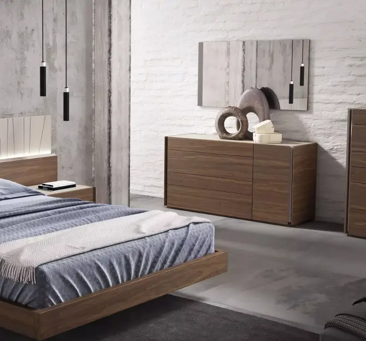 Low-profile dresser with concealed hardware