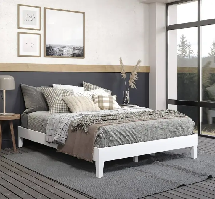 Bed without headboard or with soft upholstered design