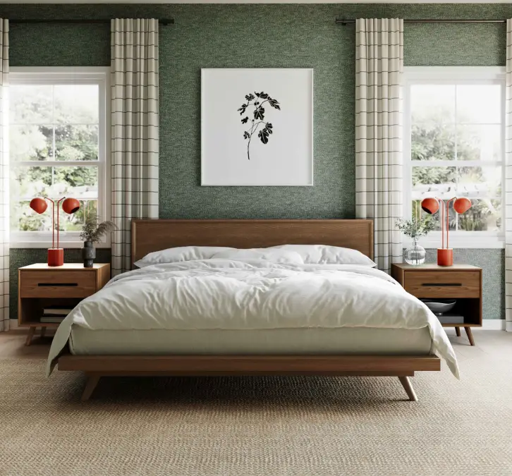 Coordinated walnut bedroom set