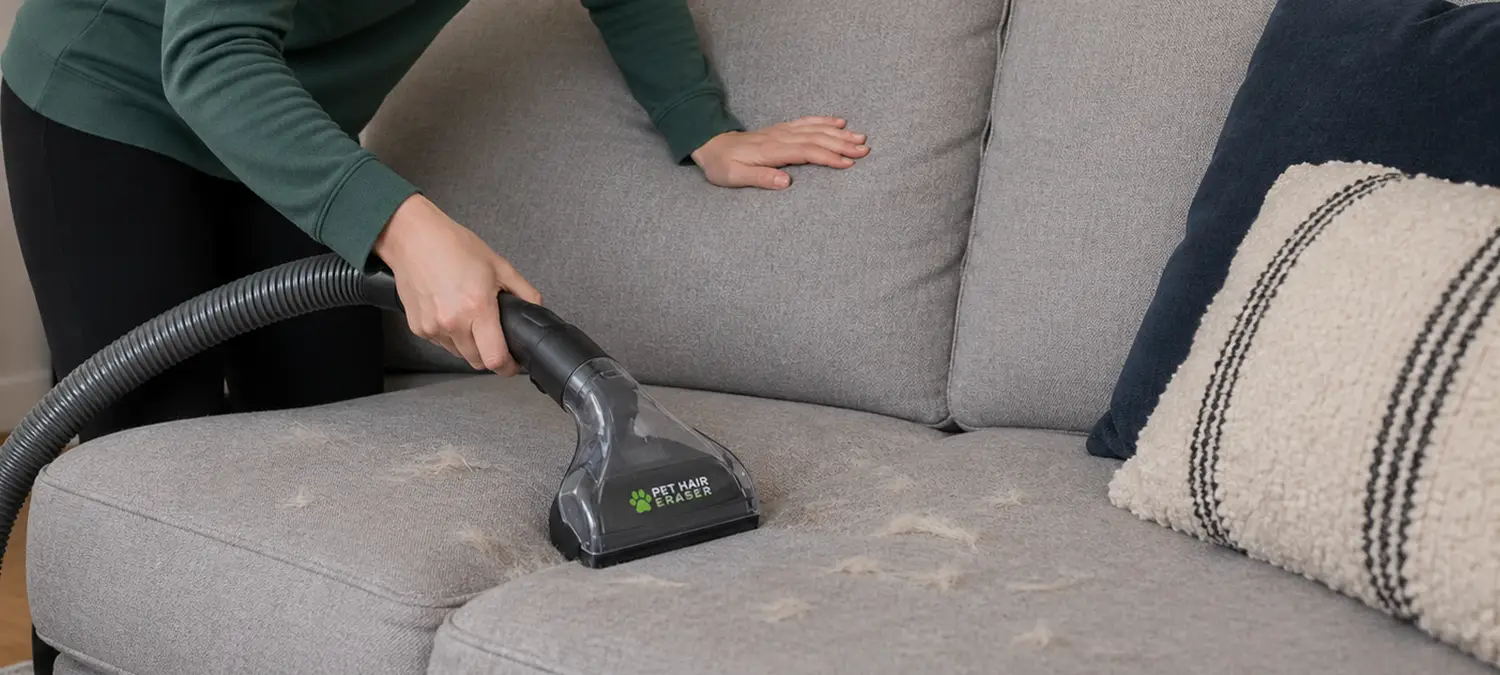 Vacuum thoroughly using a motorized brush or pet attachment