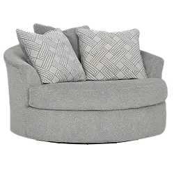 Casselbury Cement Oversized Swivel Accent Chair