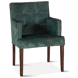 Avery Dark Green Velvet Arm Chair