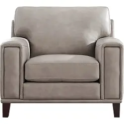 Halwyn Stone Leather Upholstered Accent Chair