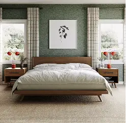 Emery Walnut Queen Platform Bed