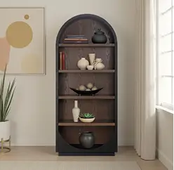 Marlow Black Wood Open Bookcase