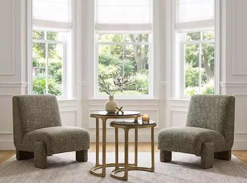Living room with a coordinated sofa, armchairs, and coffee table