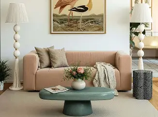 Alder Peach Chenille 89" Upcycled Sofa