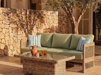 Tahoe Green Performance Fabric 79" Outdoor Sofa