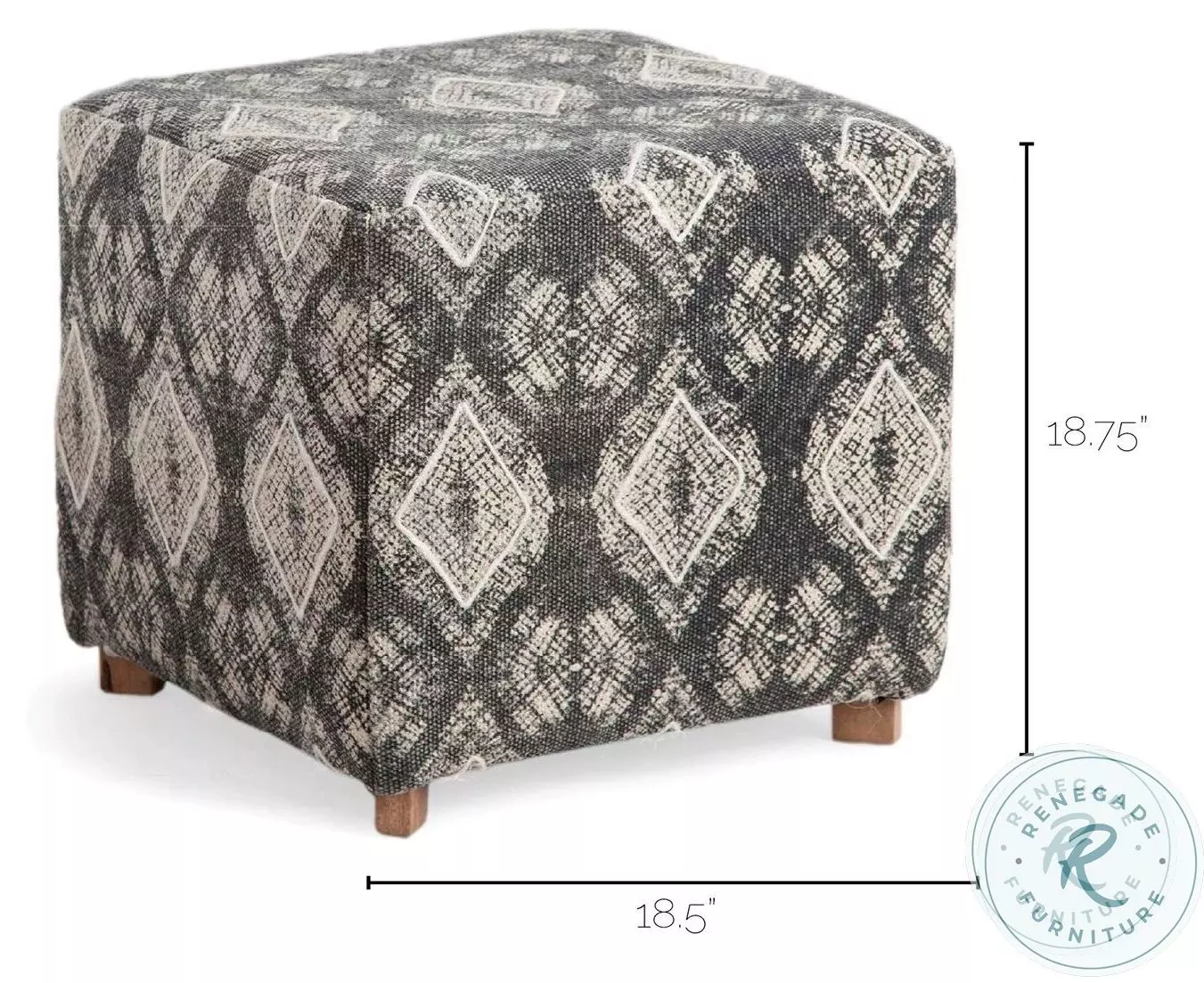 Pallu Dhurrie Cotton Ottoman