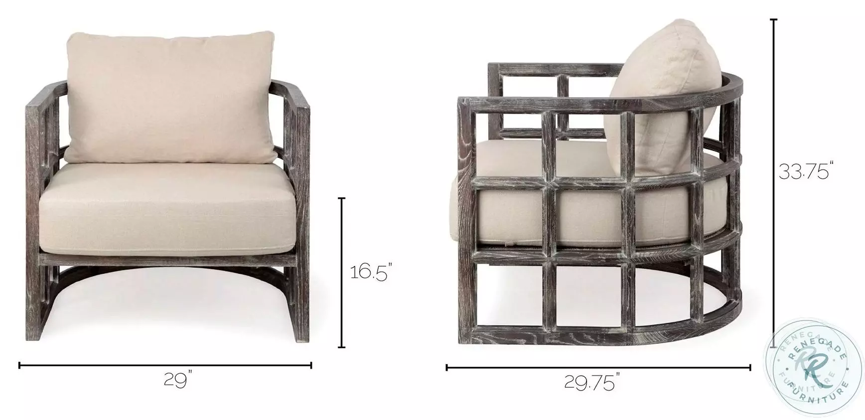Skylar Cream Fabric Accent Chair