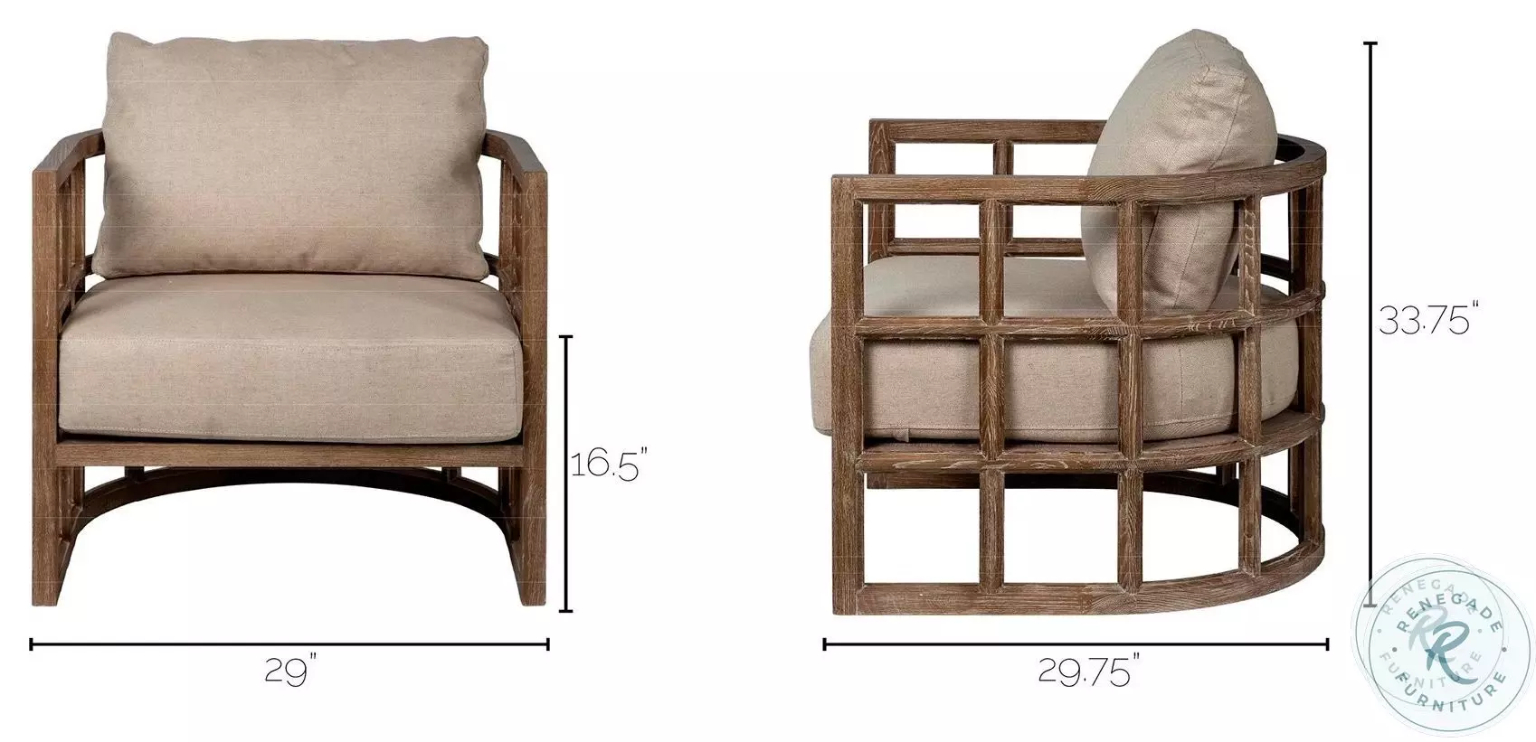 Skylar Tan Fabric Accent Chair