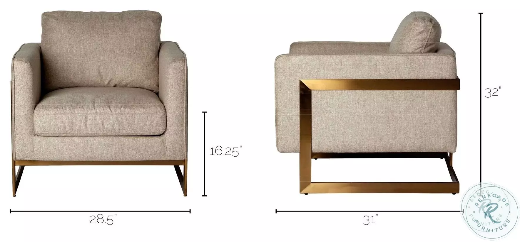 Rupert Cream Poly Linen Accent Chair