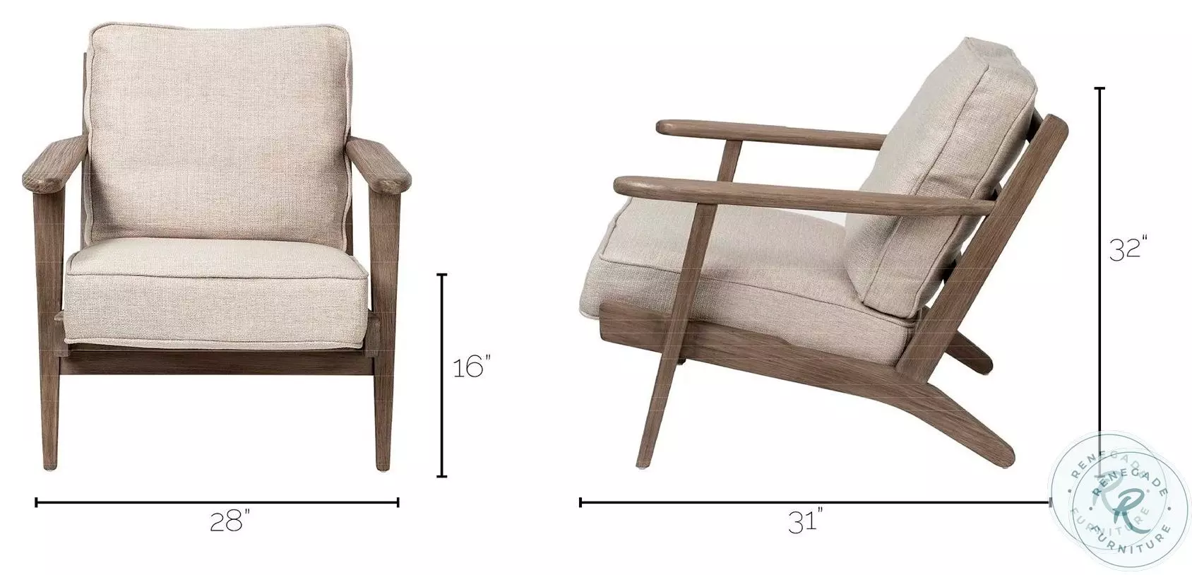 Olympus Beige Fabric Accent Chair