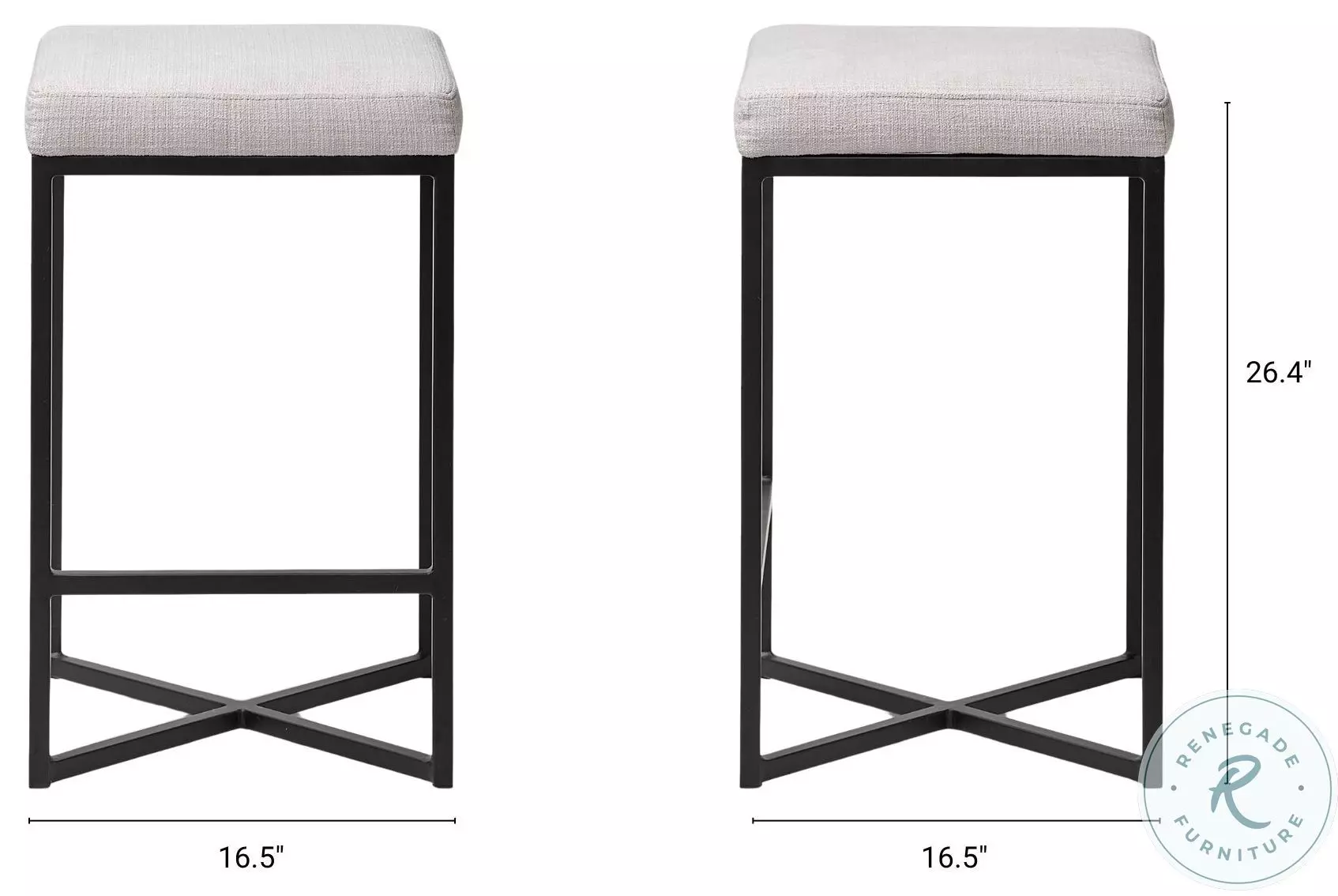 Frodo White Fabric Counter Height Stool