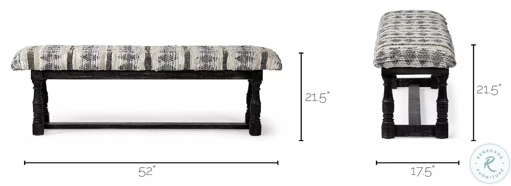 Denison Multi Woven Leather Bench