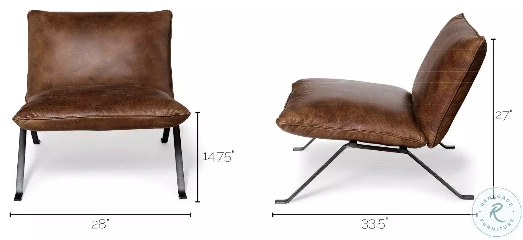 Flavelle Brown Leather Accent Chair