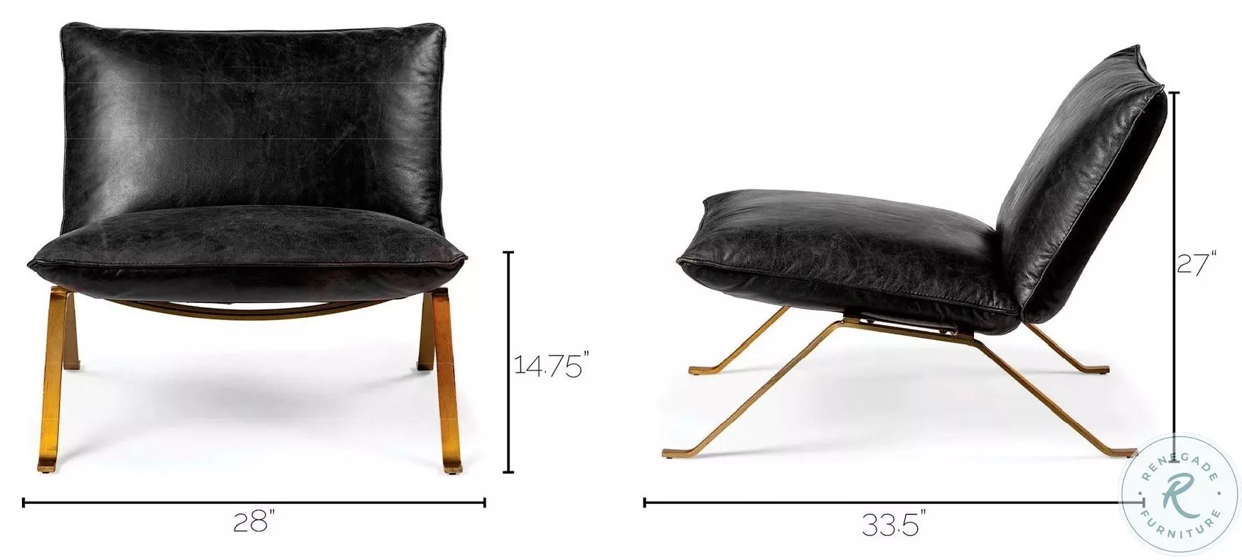 Flavelle Black Leather Accent Chair