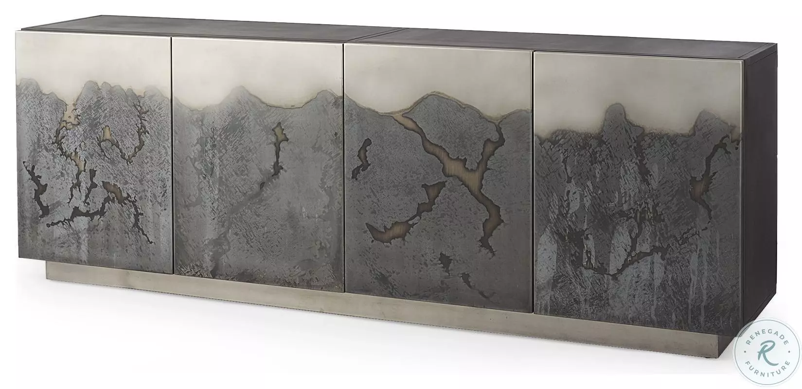 Roxdale Acid Washed Iron Metal Sideboard From Mercana Furniture