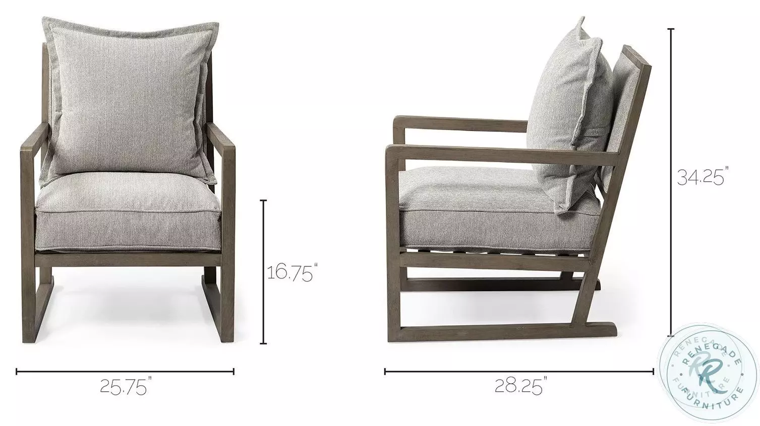 Sherlock Frost Gray Wood Accent Chair