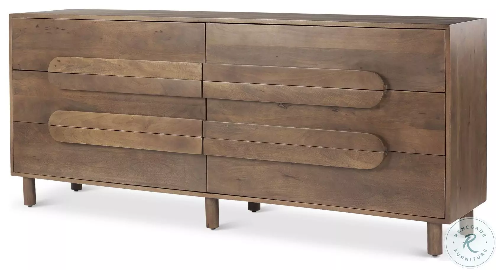 ブラウン armando様 Astrid Brown Solid Solid Wood 6 Drawer Sideboard From Mercana