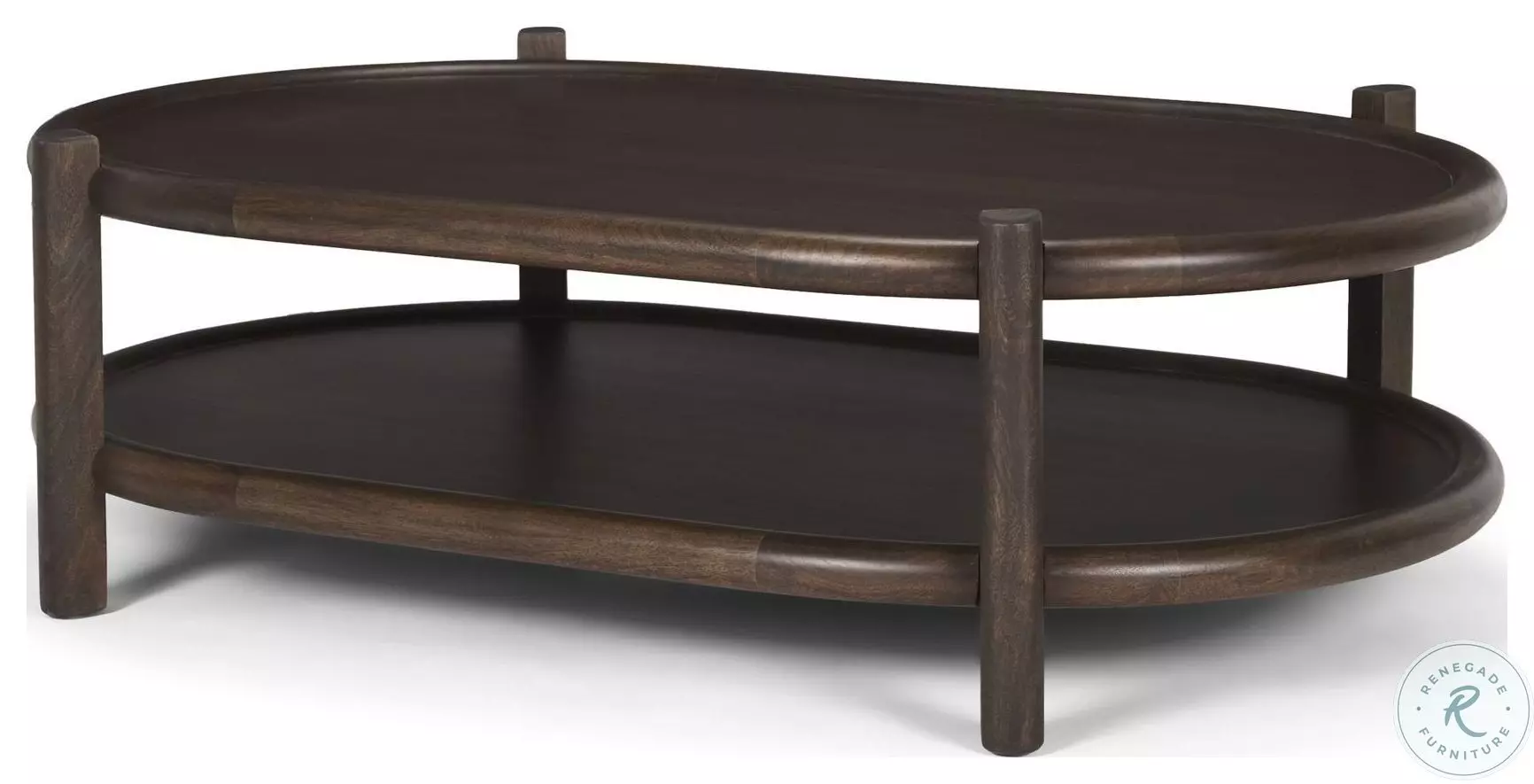 Romi Dark Brown Oval Coffee Table From Mercana Furniture and Decor ...