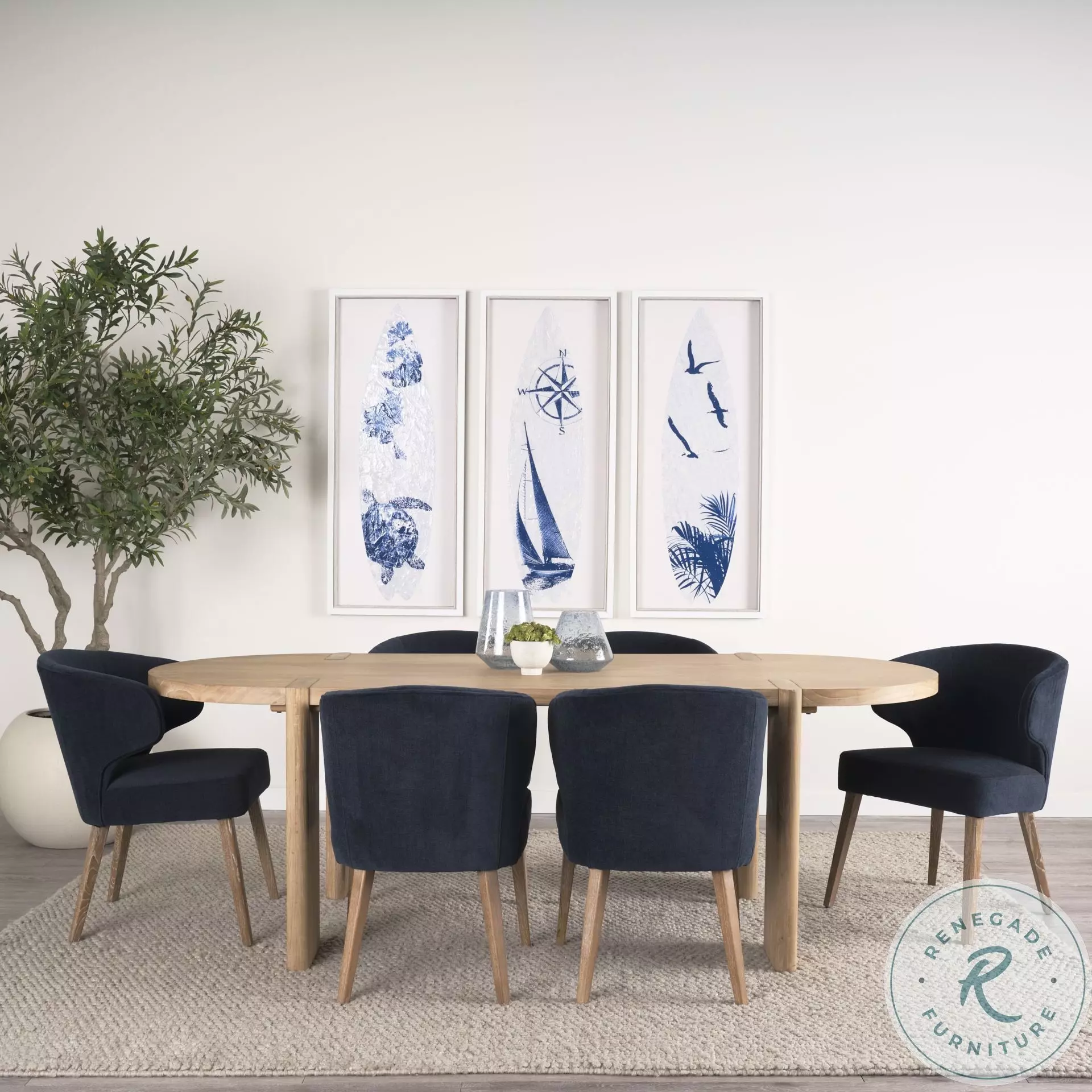 Sohan Room Sohan Light Brown Wood Oval Dining Room Set from Mercana Furniture and ...