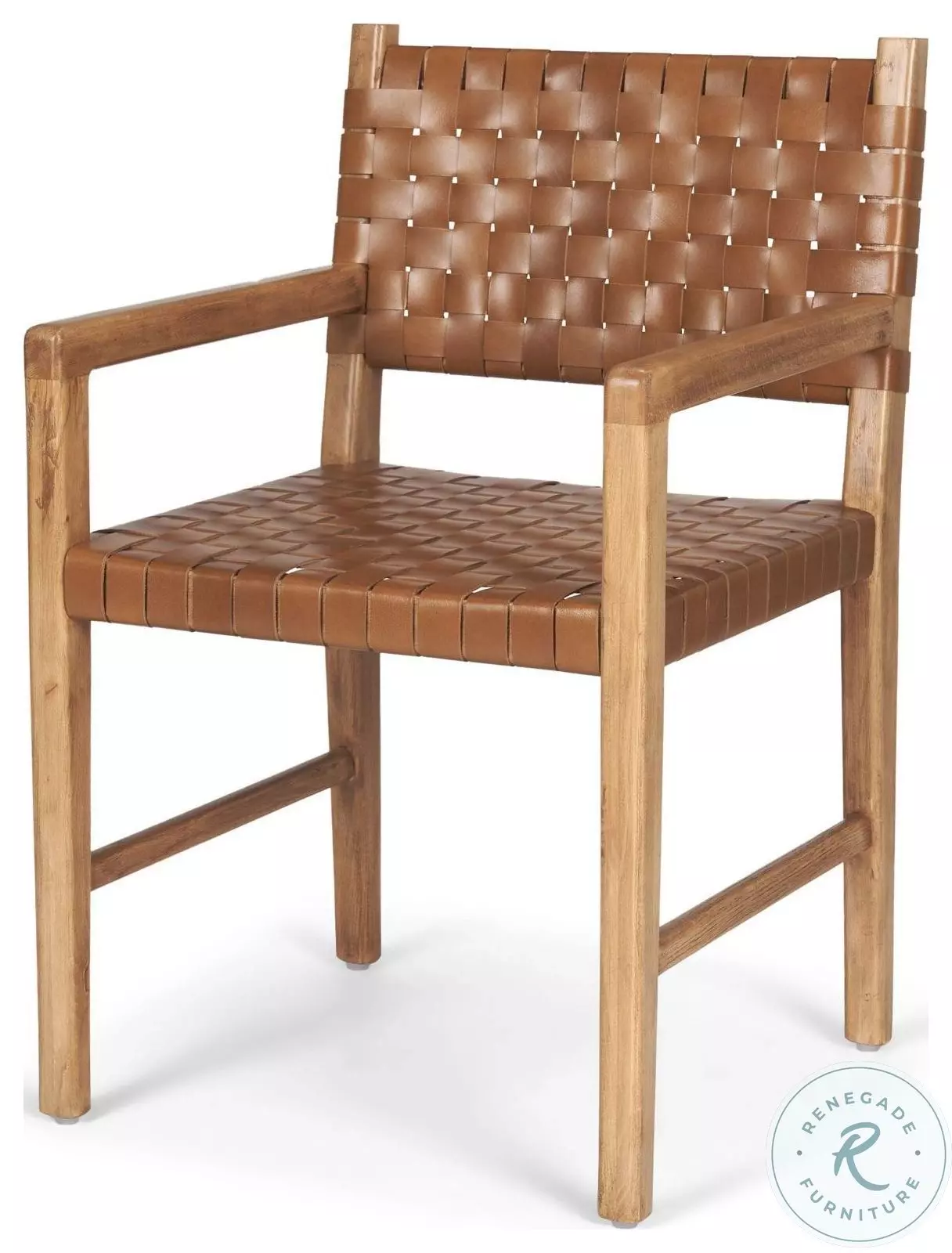Shane Woven Brown Leather Arm Chair From Mercana Furniture and