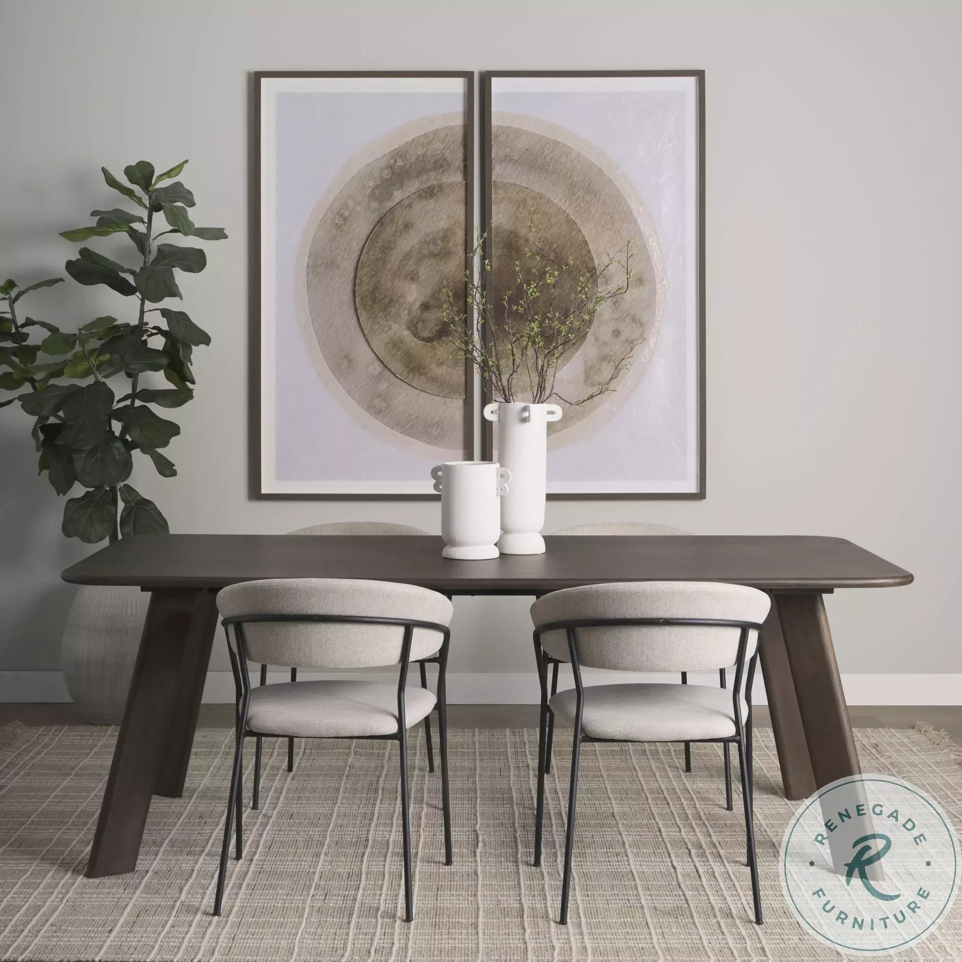 Welborn Dark Brown Wood Rectangular 72" Dining Room Set from Mercana ...