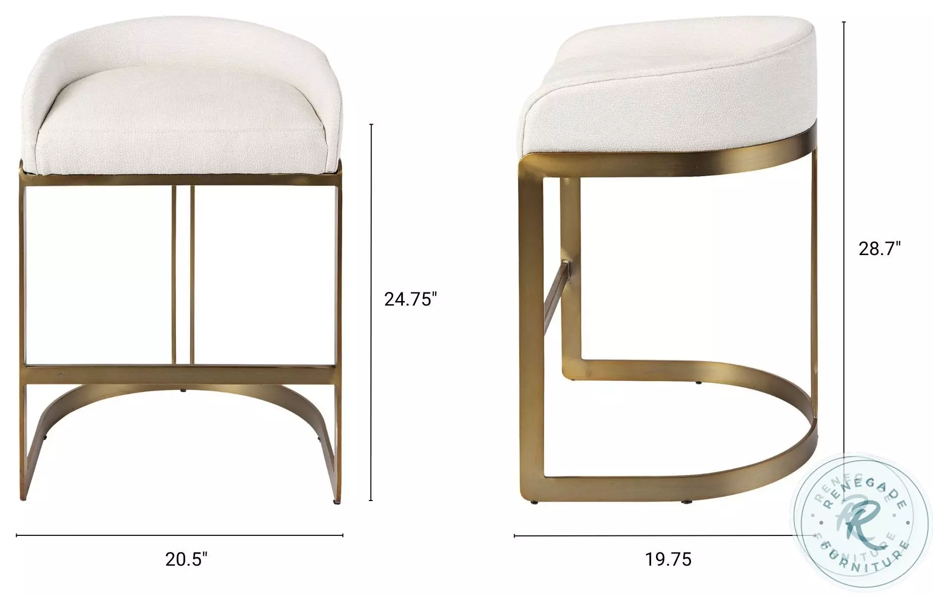 Hollyfield II Cream Upholstered Counter Height Stool