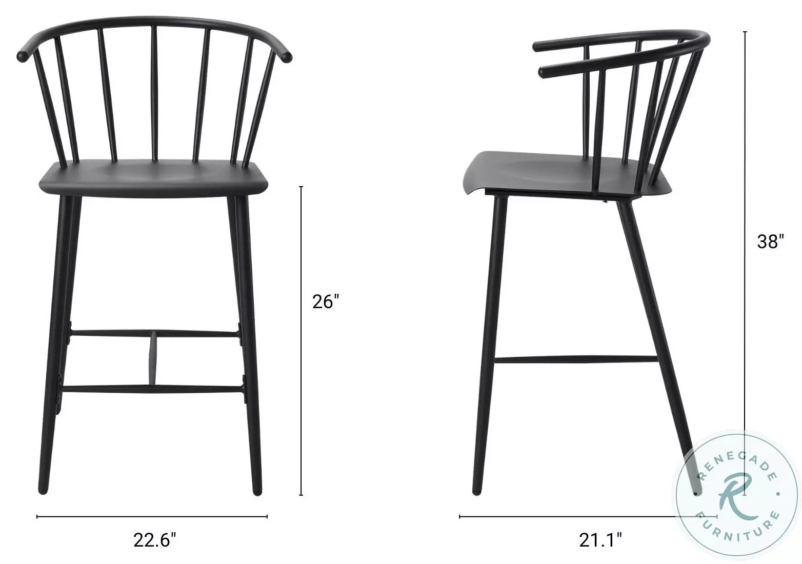 Colin Black Metal Counter Height Stool