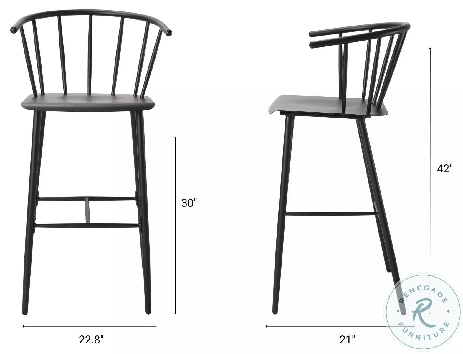 Colin Black Metal Bar Stool