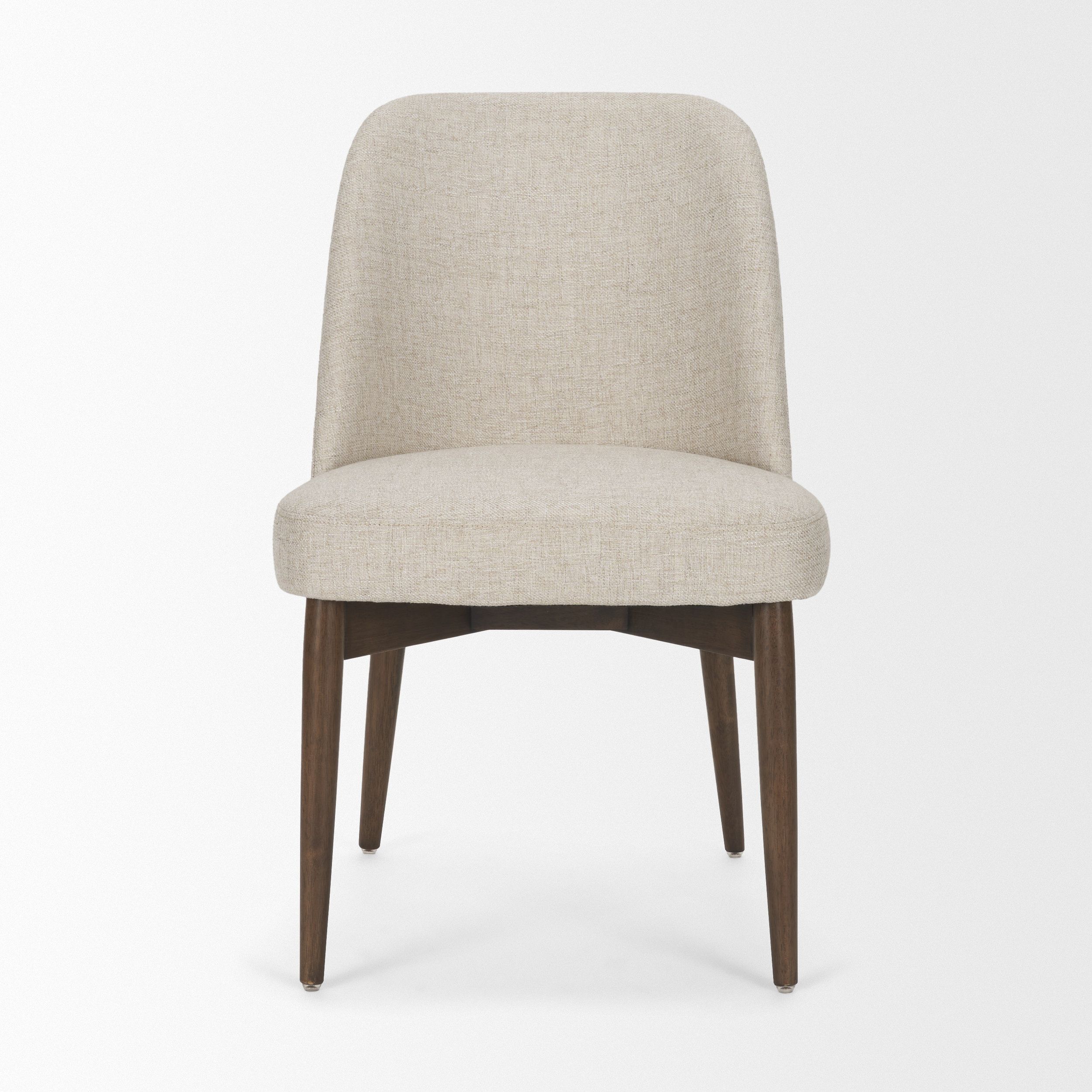 Abbie Oatmeal and Dark Brown Upholstered Dining Chair From Mercana ...