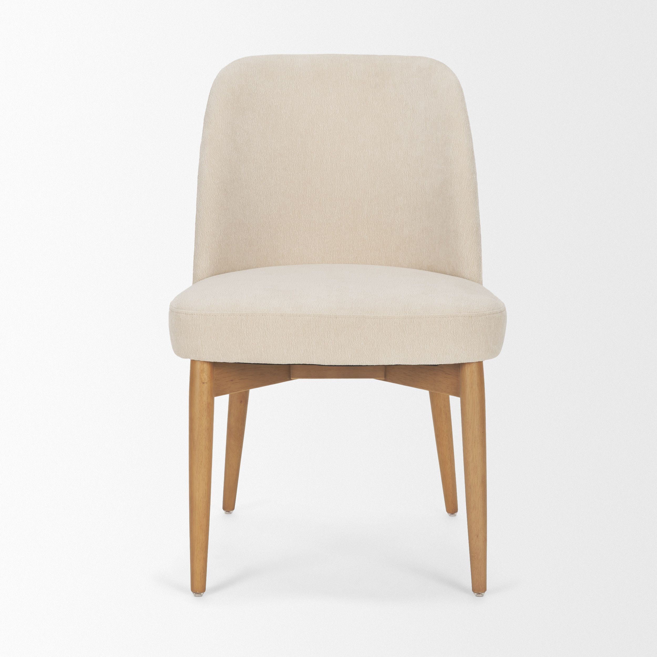 Abbie Oatmeal and Light Brown Upholstered Dining Chair From Mercana ...