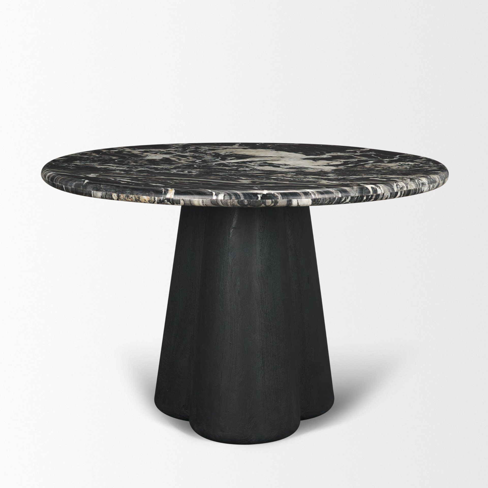 Marilyn Black and White 48" Round Marble Top Dining Table From Mercana ...