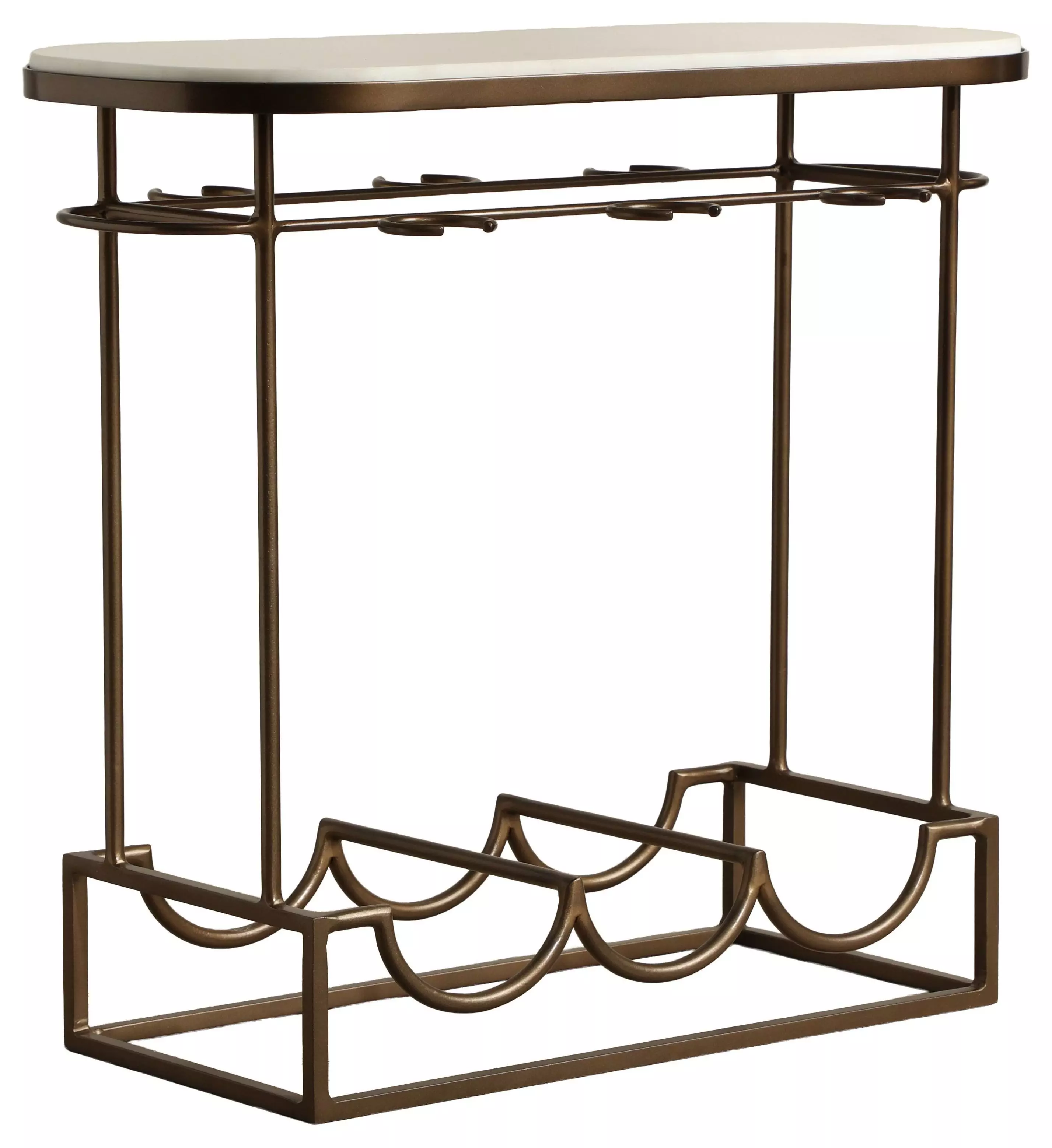 Lodi White and Gold 3 Bottle Wine Rack