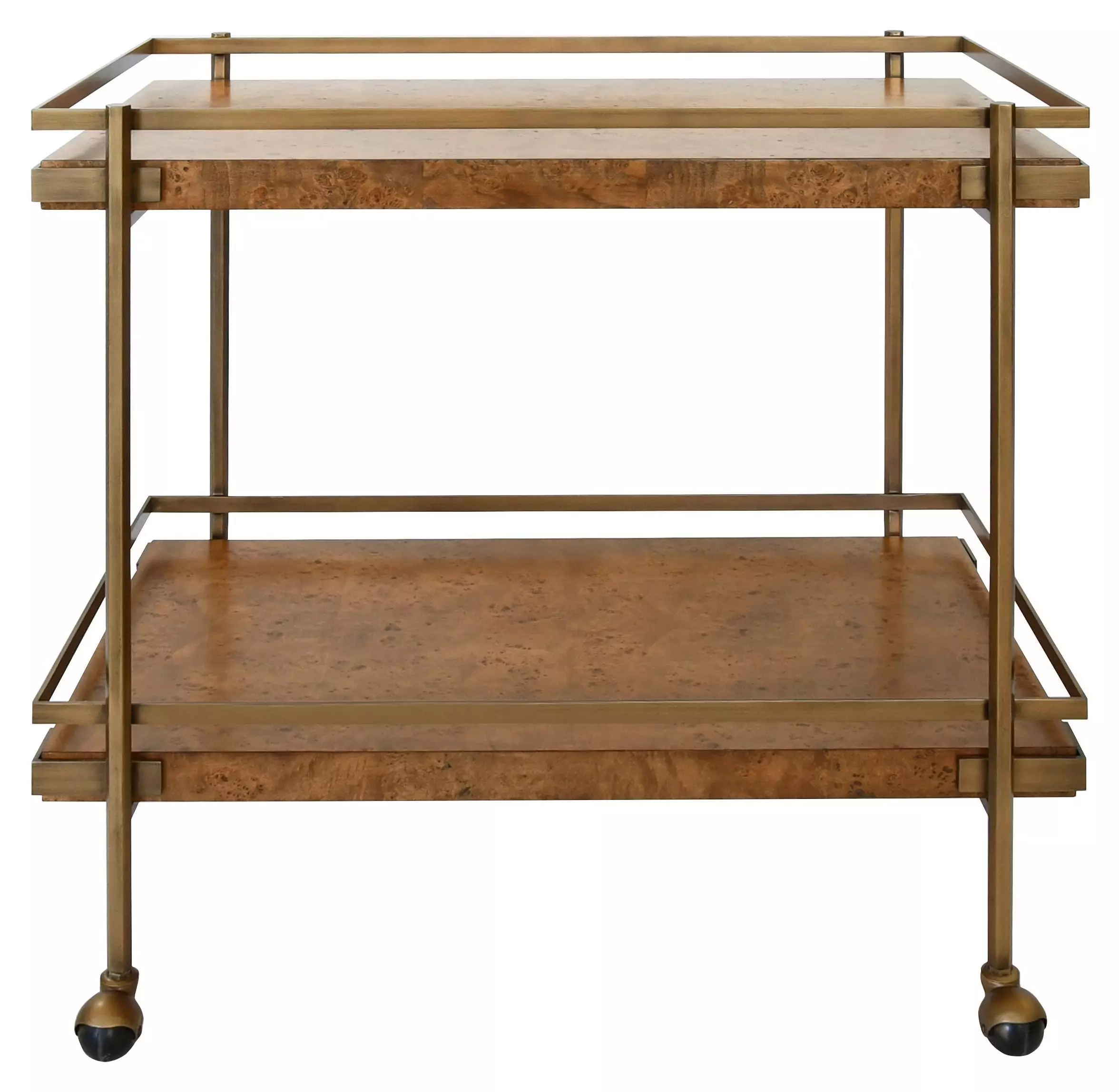 Cash Matte Dark Burl Wood Bar Cart From Worlds Away | Coleman